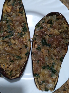 Una foto de Berenjenas rellenas solo verduras
