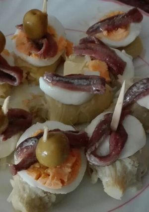 Una foto de Pincho de alcachofa