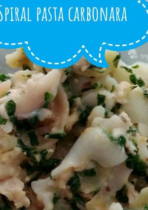 Foto resep Spiral pasta carbonara #mpasi10m