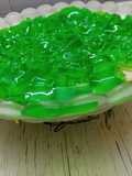 Custard with green jello