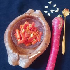 A picture of Instant Garlic Carrots Pickle.