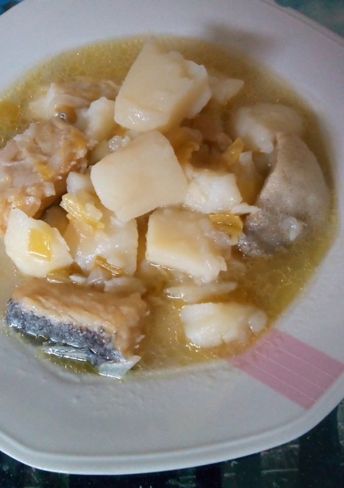 Una foto de Patatas con bacalao y puerros Porrusalda