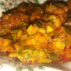 A picture of Spring onions sabzi.