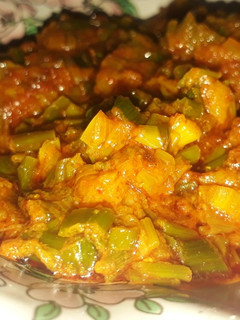 A picture of Spring onions sabzi.