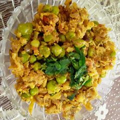 A picture of Cauliflower keema matar.