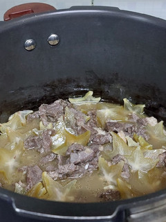 A picture of Beef Stew with Starfruit.
