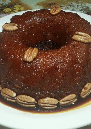 Una foto de Budín caramelizado de pan rallado😋