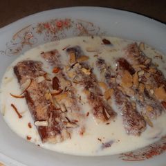 A picture of Shahi tukray roll ups.