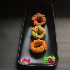 A picture of Ring shaped Rangeeli Gujiya for Holi.