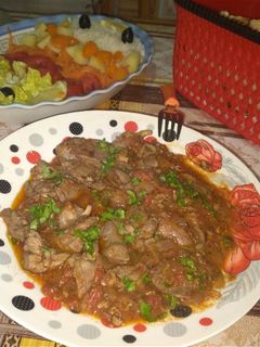 صورة لوصفة كبدة دجاج مشرملة