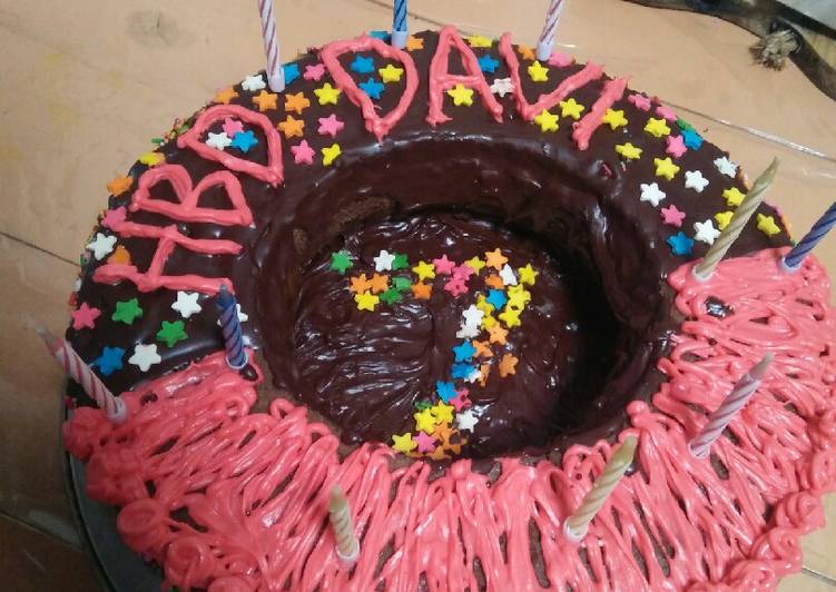 Cake ulang tahun sederhana (donat raksasa)