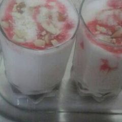 Strawberry lassi and dryfruit lassi A picture of Strawberry lassi and dryfruit lassi.