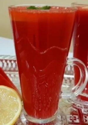 صورة لوصفة عصير البطيخ الاحمر 🍉 والليمون 🍋
