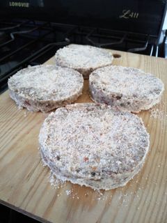 Una foto de Hamburguesa de lentejas. Veganas!