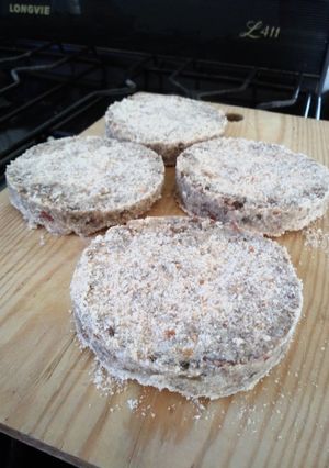Una foto de Hamburguesa de lentejas. Veganas!
