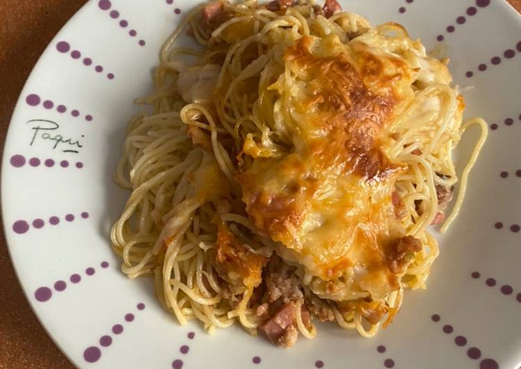 Espaguetis al horno.😋