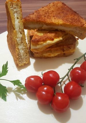 O poză a rețetei Sandwich pane umplut cu mozzarella (mozzarella în carrozza).