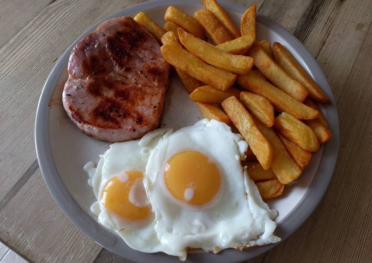 Steps to Make Speedy Gammon chips and egg