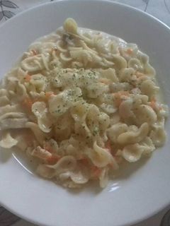 Foto resep Farfalle with seafood carbonara