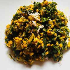A picture of White Radish and high protein moong dal Sabji for Lunch or Dinner.