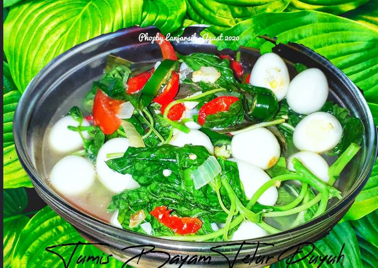Tumis Bayam Telur Puyuh