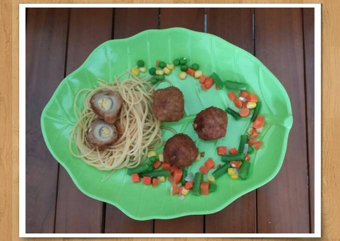 Spagheti Semur Kreni isi Telur Puyuh dg Sayuran No MSG #FestivalResepAsia#Indonesia#DagingSapi