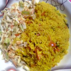 A picture of Fried Rice and Coslow.