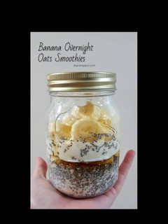 Foto resep Banana Overnight Oats Smoothies