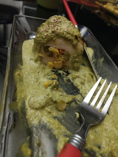 Una foto de Pechugas rellenas de verduras, tocino, queso