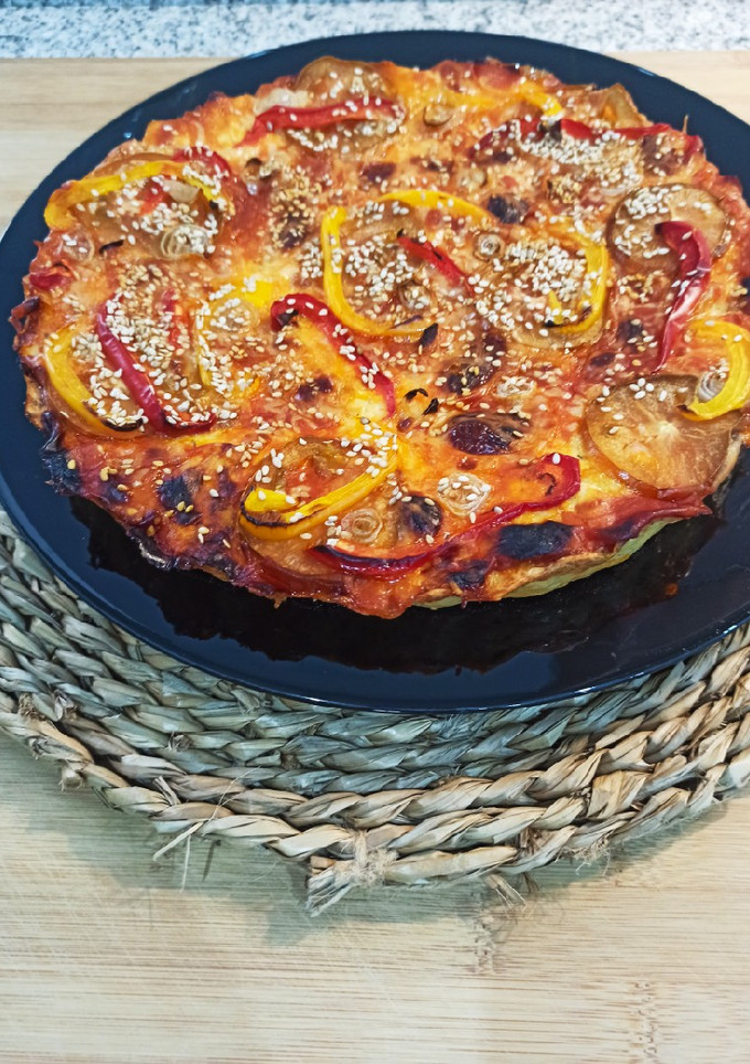 Una foto de Quiche de pollo 🍗 sin masa