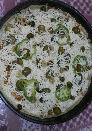 صورة لوصفة بيتزا بالقشطه