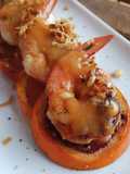Langostino Brown a la plancha con salsa de naranja sanguina