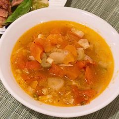 A picture of Fennel and tomato soup 🥣 🍅.