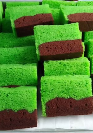 Foto resep Brownis coklat pandan kukus