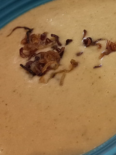 A picture of Red Lentil and Sweet Potato Soup.