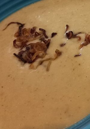 A picture of Red Lentil and Sweet Potato Soup.