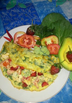 Foto resep Omelette avocado strobbery and brokolli banjar GNR