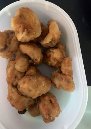 Foto resep Jamur kancing krispi di luar, juicy di dalam