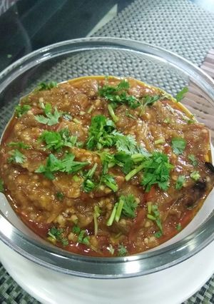 A picture of Baingan Bhartha.