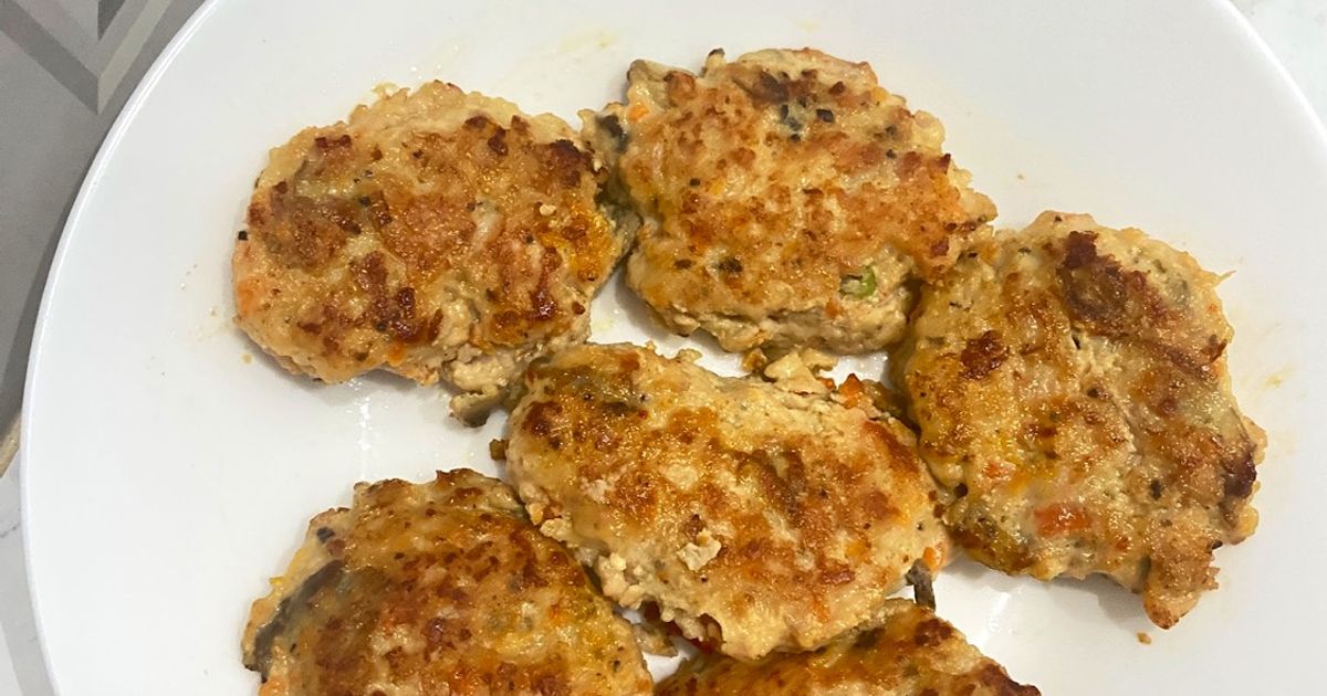 👩🏻‍🍳 Menu diet: Ayam/Chicken Patty Homemade dengan Isian Sayur (Tinggi protein, kaya serat)