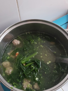 Hình của món Canh mồng tơi thịt tôm.