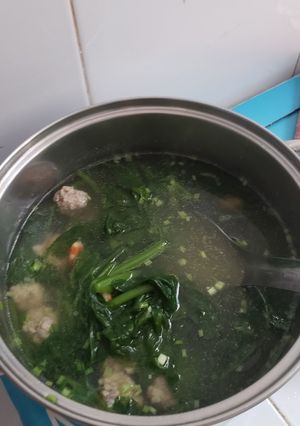 Hình của món Canh mồng tơi thịt tôm.