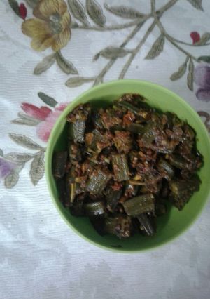 A picture of Bhindi Masala (lady finger).