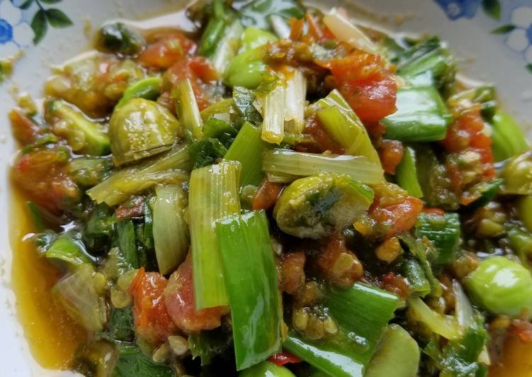 Resep Sambal pete daun bawang yang Menggugah Selera