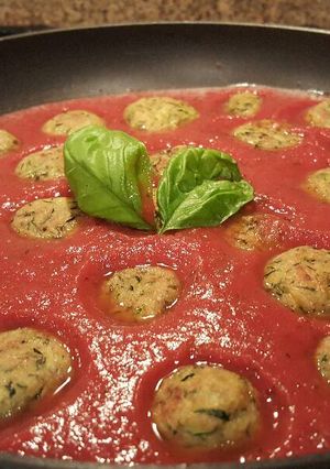 A picture of Zucchini "meatballs".