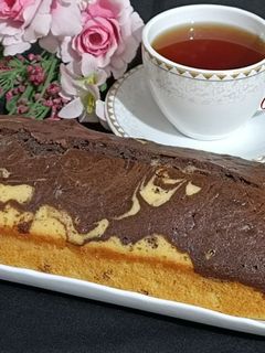 عکسی از دستور کیک دو رنگ