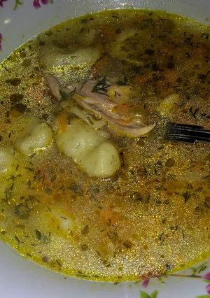 Фото Супчик - голубчик с картофельными галушками.