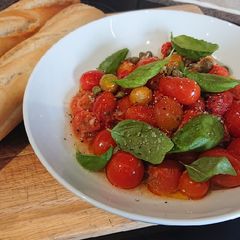 A picture of Hot Tomato and Basil Salad.