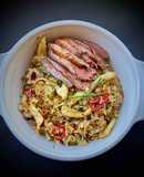 Arroz Frito (Técnica Asiática) de Pato y Calamar