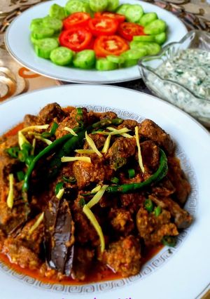 A picture of Spicy Kaliji Handi.